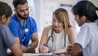 A group of doctors talking.